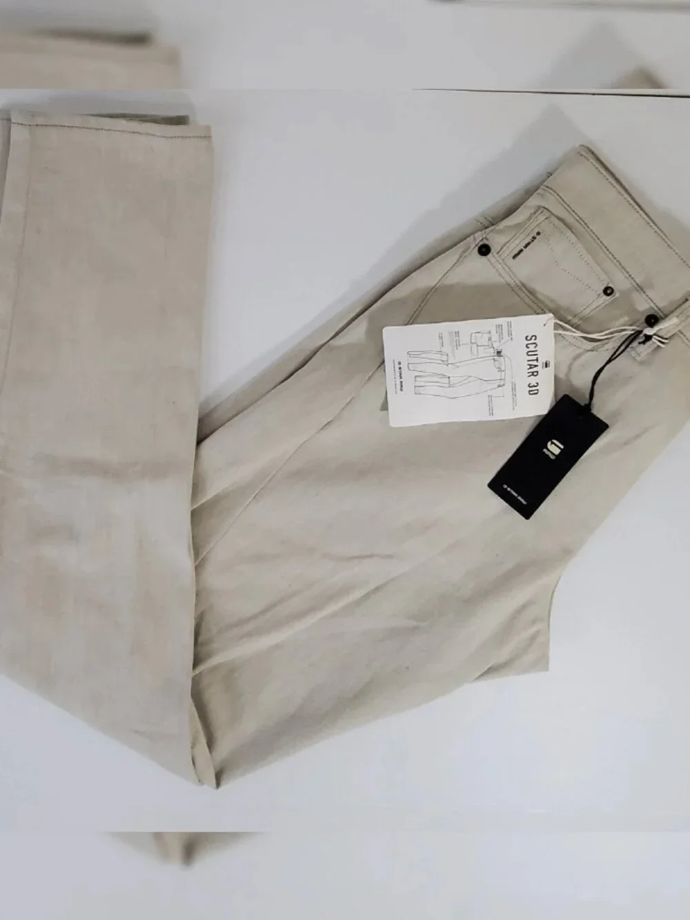 G-STAR RAW SCUTAR 3D SLIM TAPERED DENIM PANT WOMEN'S SIZE W32 L34 COLOR ECRU